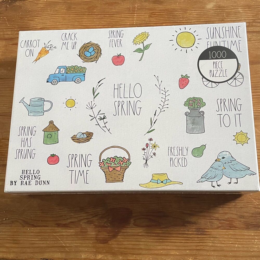 Rae Dunn Magenta Fun Family Sealed Puzzle Hello Spring Flowers Birds Plants